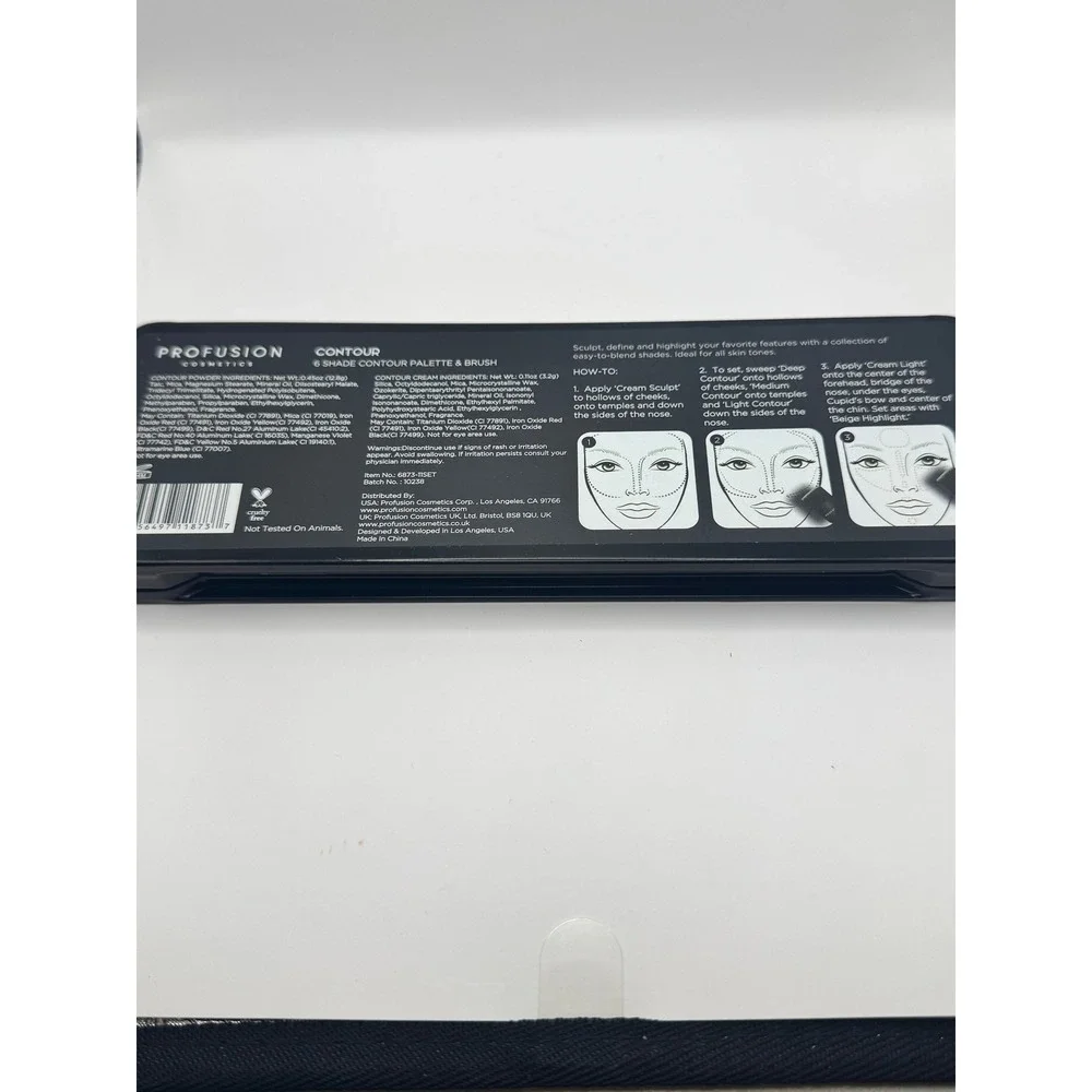 Profusion Cosmetics Contour Makeup Case 6 Shade Palette & Brush NEW